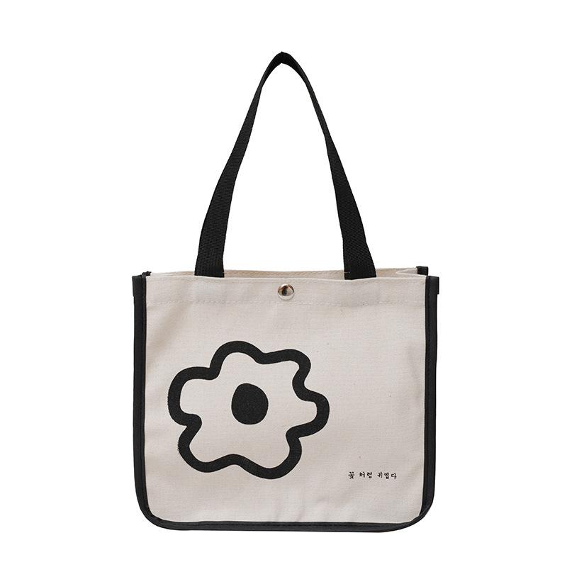 Large Capacity Bento Bags Shopping Bags Canvas Handbags Go Out Fashionable and Versatile One-shoulder Handbags for Women