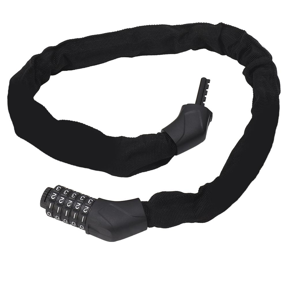 Bike Chain Lock with 5 Digit Combination Steel Anti Theft High Security Resettable Keyless Bike Lock for Scooter
