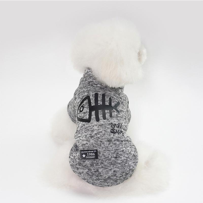 Autunno Inverno Vestiti per cani Stampa lisca di pesce Giacca per cani Cappotto caldo per animali domestici per gatti Cani di piccola taglia Maglione Chihuahua Teddy Abbigliamento per animali domestici