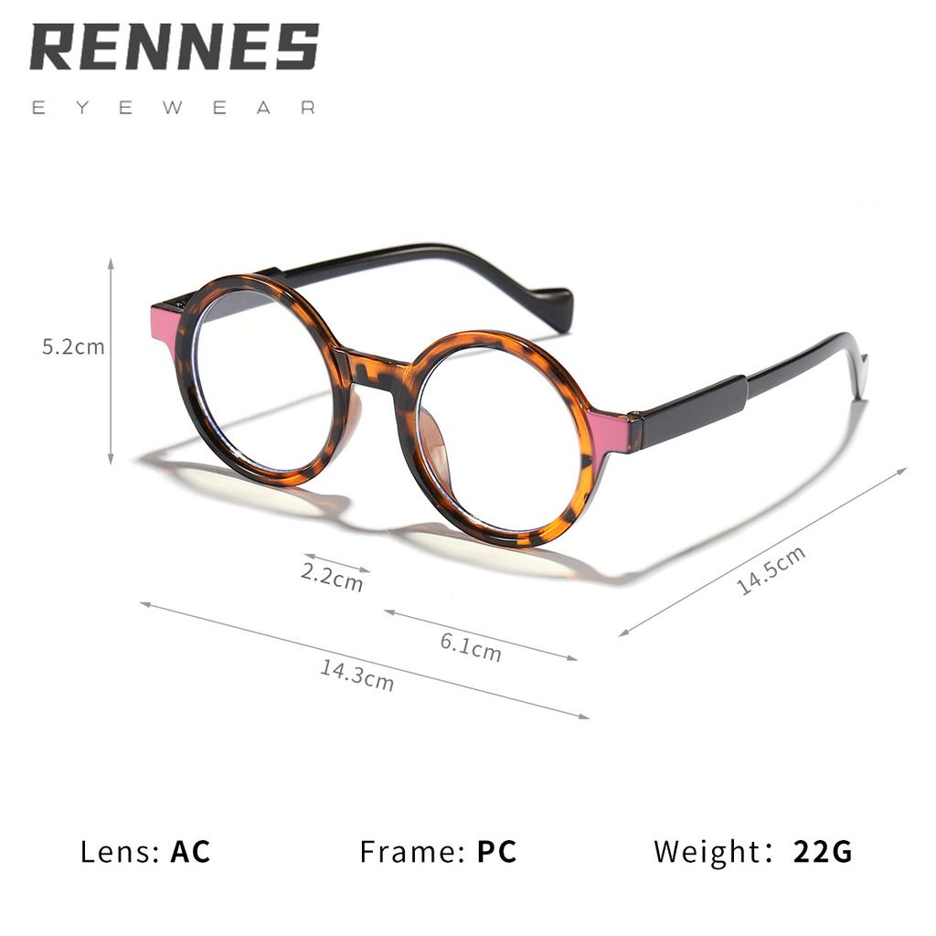 Round Frame Colorful Flat Mirror Retro Literary Glasses Men'S And Women'S Trend Frame Glasses
