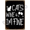 Metal Sign Home Decor Cat Dog Tin Sign Vintage Style Metal Wall Stickers Tin Plaque Retro Metal Poster Metal Plate For Man Cave