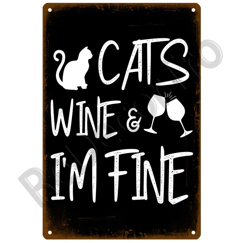 Metal Sign Home Decor Cat Dog Tin Sign Vintage Style Metal Wall Stickers Tin Plaque Retro Metal Poster Metal Plate For Man Cave
