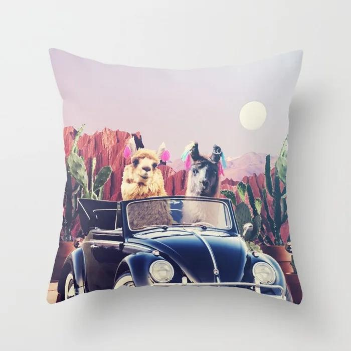 Nordic Style Tropical Plant Cactus Pattern Cushion Cover Sofa Car Office Pillowcase Home Decor