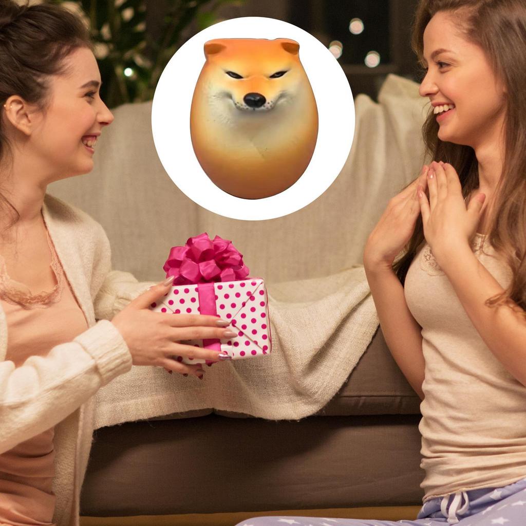 2025 Kreativer Shibako Hund Ei Squishy Fidget Spielzeug Realistische Ei Form Schreibtischdeko Shiba Inu PU Slow Rebound Sensorisches Spielzeug