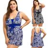 Plus Size Women Swimdress Swimsuit Summer Beach Push Up Padded Polka Dot Swimwear