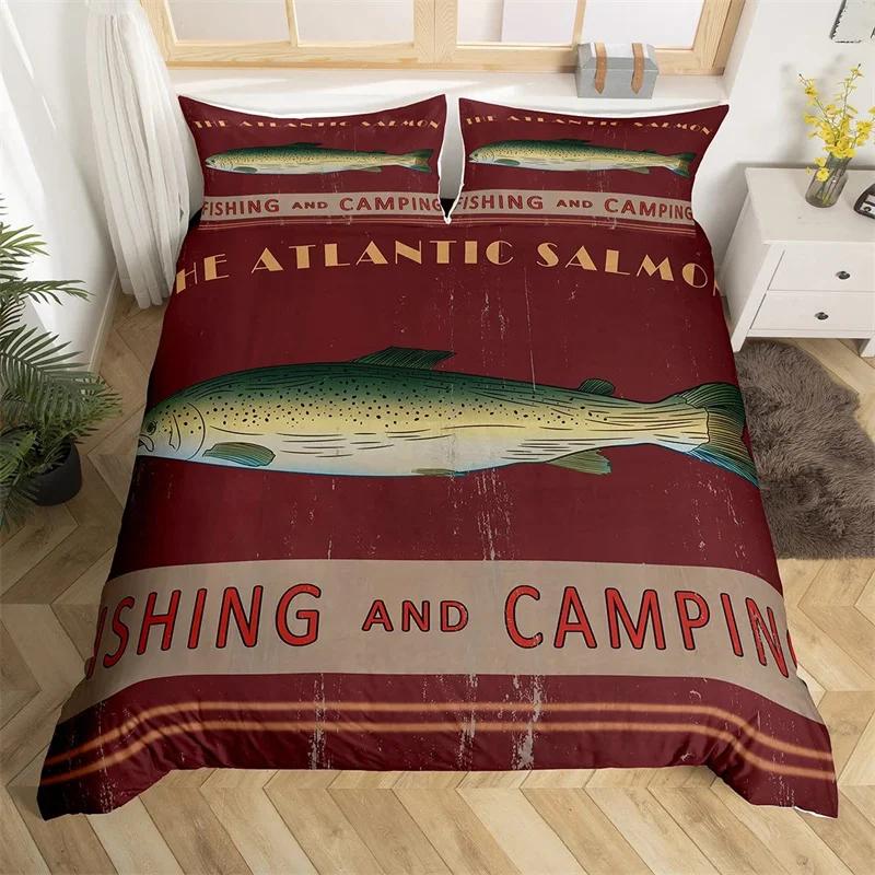 

Comforter Fishing Twin King For Boys Men Rustic Fisherman Comforter Microfiber Wild Cabin Fishing Theme Bedding Set Comforter (quilt)-EU Single(135*200cm)3pcs