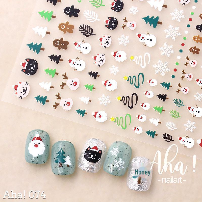 

Нові Різдвяні наклейки для нігтів: Милі мультяшні ведмедики, Санта, лось, сніжинка та дизайни ялинки