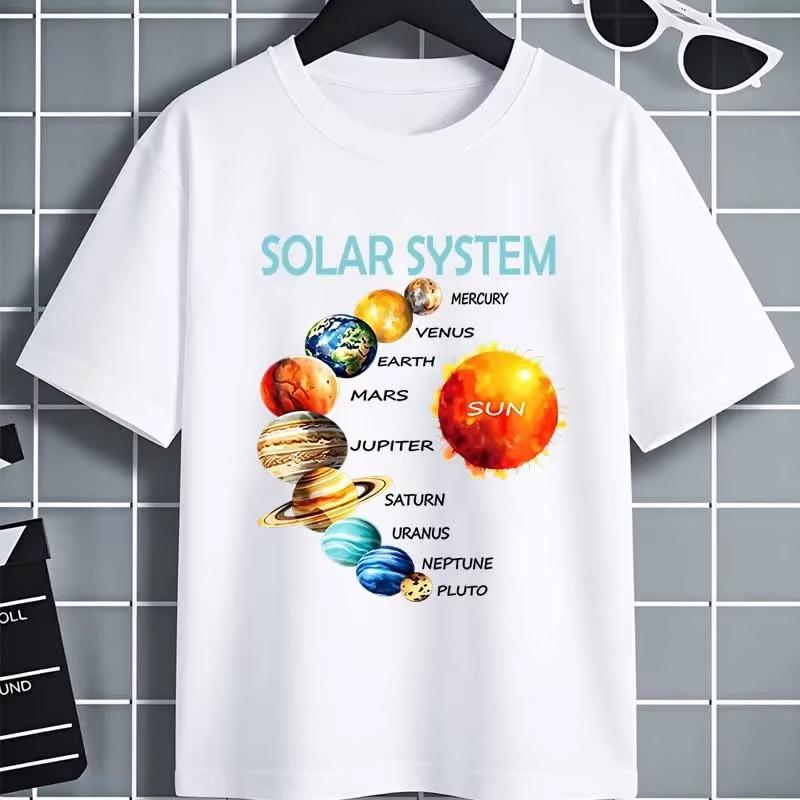 Solar System Planet Graphic Tee Summer Colorful Streetwear Casual Humor Unisex Unisex Short Sleeve Tops