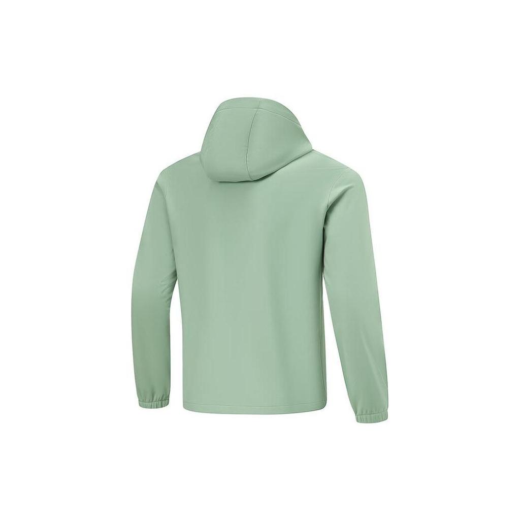 LiNing Fitness Series Solid Color Hooded Thickened Sports Jacket Men Jackets Jade-Green AFDT631-3