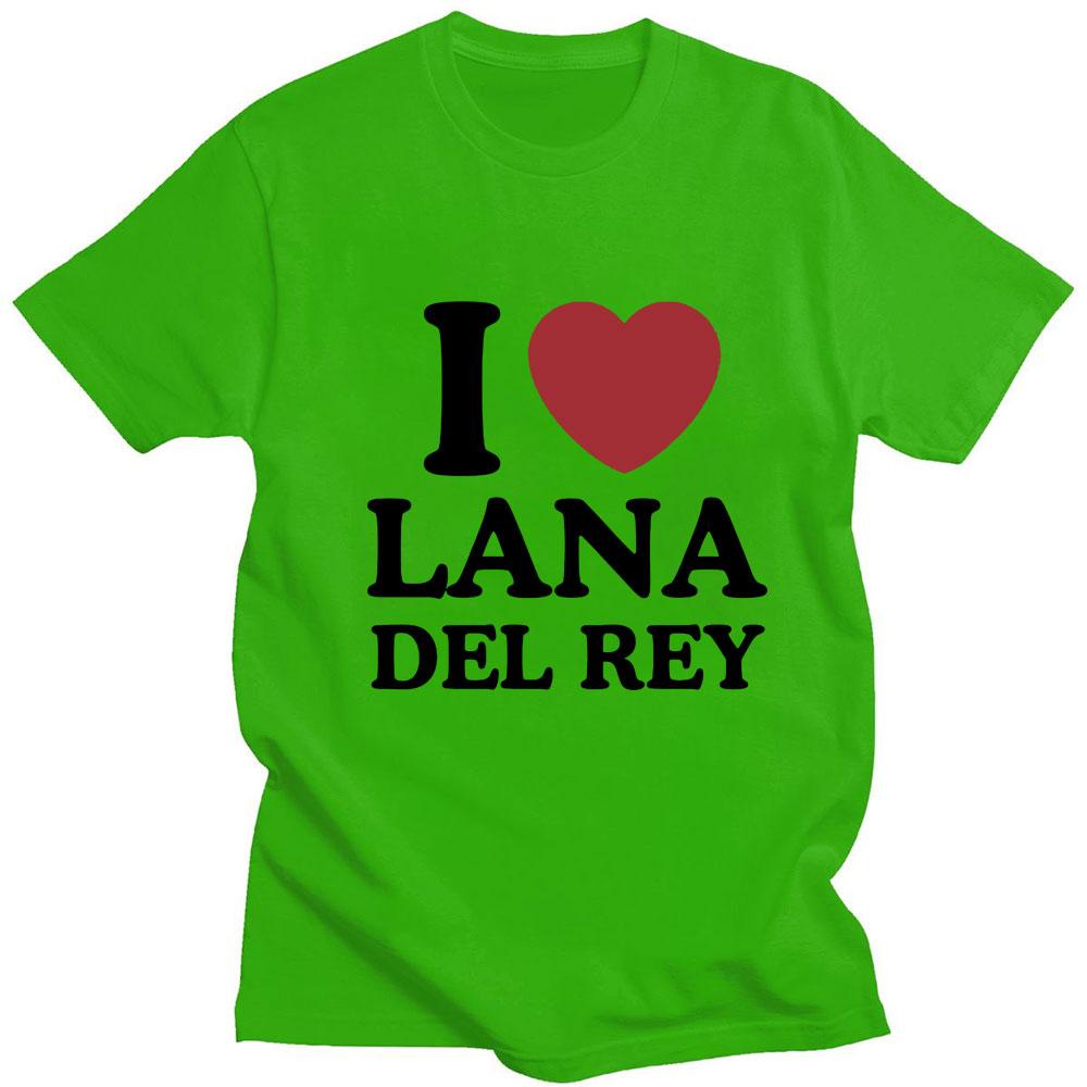 I Love Lana Del Rey Print T Shirts Aesthetic Men Women Oversized Fashion T-Shirt Hip Hop Casual Cotton Tshirt Summer Streetwear