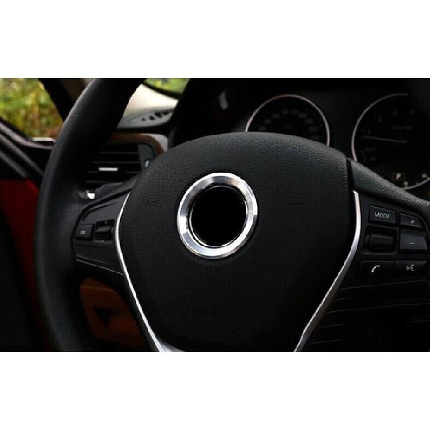 18-22 Silver Aluminum For BMW 5 Series Ring Cover Panel Trim Steering Wheel Horn