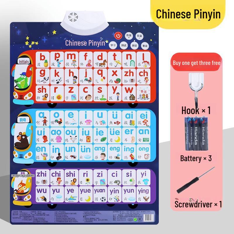 

Китайский пиньинь Алфавит Настенная таблица для начинающих - Инструмент для тренировки инициалей и финалей для первого класса