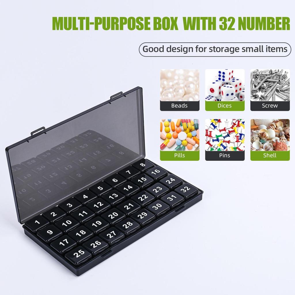 Large Capacity 32-Grid Monthly Pill Organizer Box