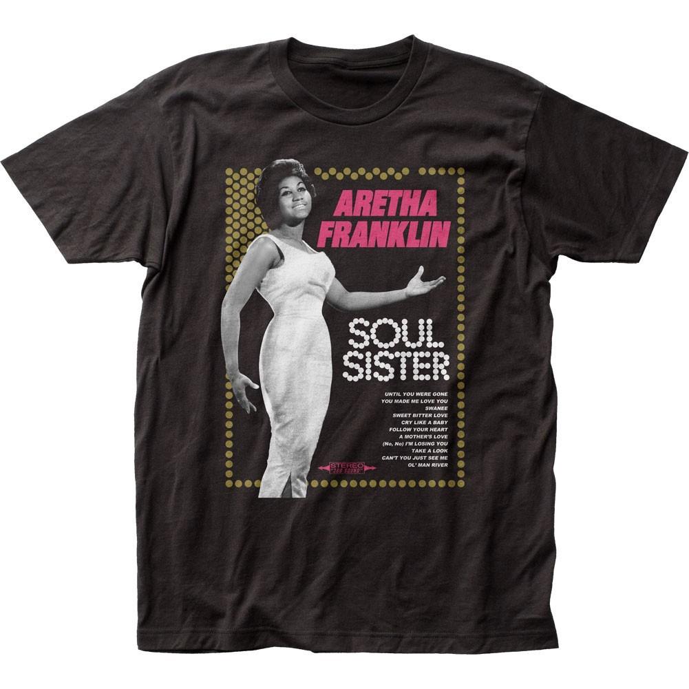 Aretha Franklin Soul Sister Mens T Shirt Music Classic Soul Concert Tee Black M