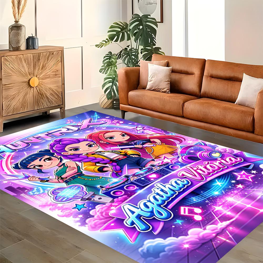 Magische Meisjes in Neonlichten vloerkleed voor woonkamers, slaapkamers, huisdecoratie en als cadeau.