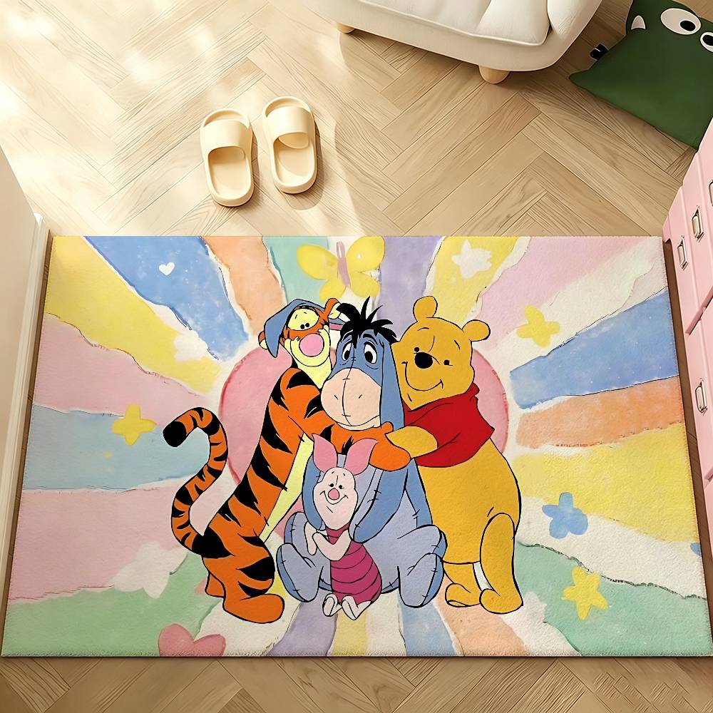 Cartoon W-Winnie The P-Pooh-S Carpet Bathroom Anti-slip Door Mat Home Decoration Mat Entrance Door Mat Scratch-resistant Door