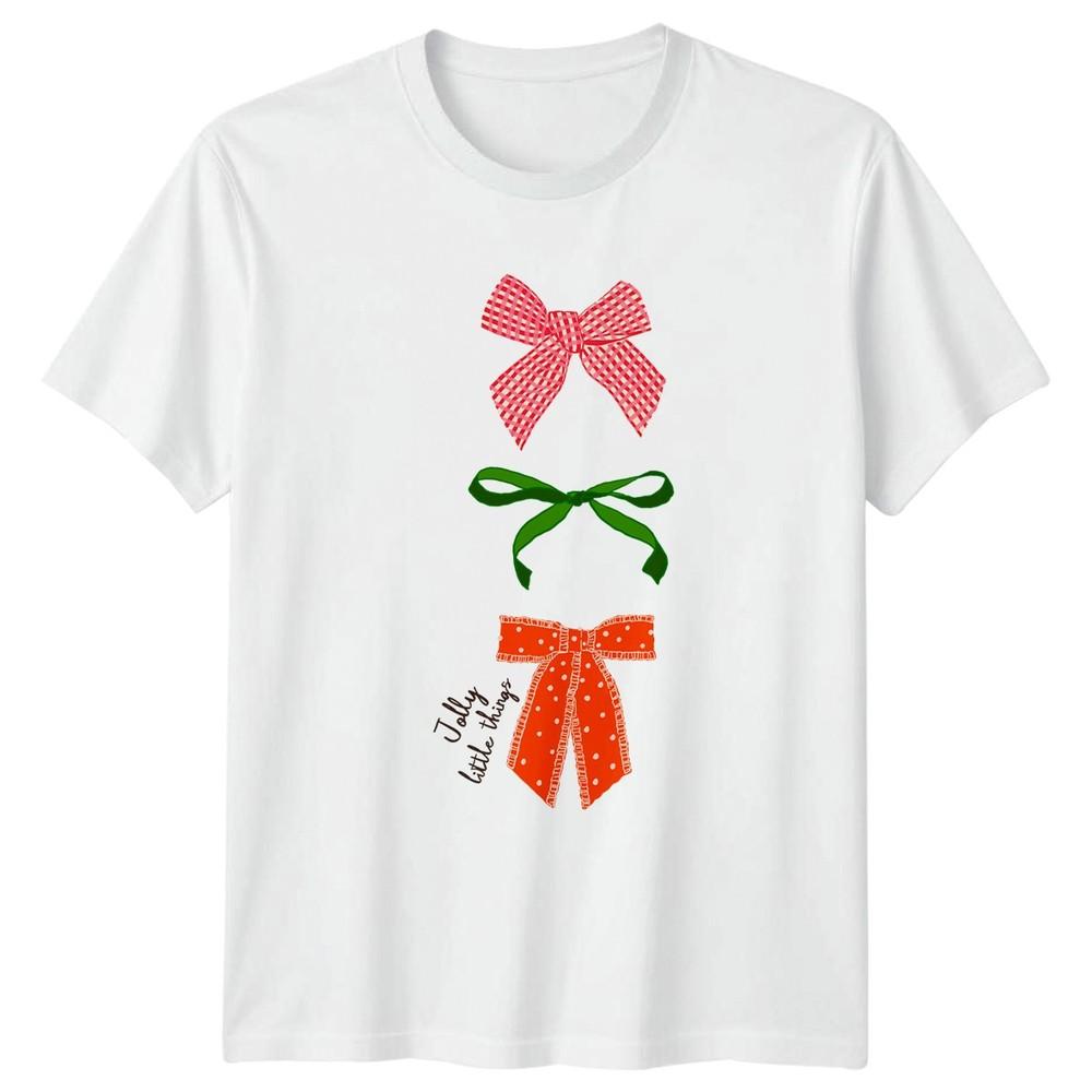 Jolly Little Things Decorative Bows Unisexs Unisexs Tee Illustrated Graphic TShirt S