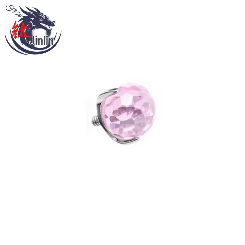 F136 Titanium Zirconia Stud Earrings: Multi-color Diamond Inlaid, Fashionable Piercing Accessories for Trendy Men & Women