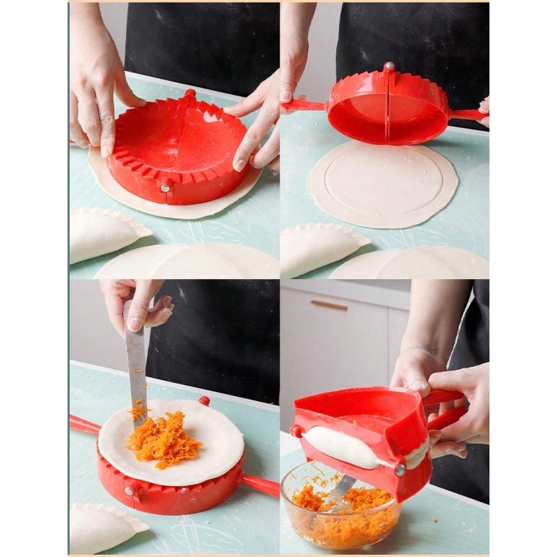 1pc Red Plastic Dumpling Mold, Pastry Pressure Mold, Suitable For Baking Tools