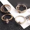 17Pcs Unique Carved Stackable Knuckle Rings Boho Ethnic Style Faux Gem Finger Rings Jewelry