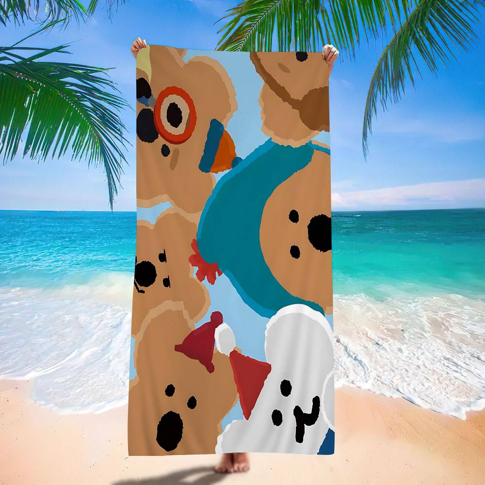 

Kawaii D-Dinotaeng Anime Beach Swimming Towel Soft Absorbent Washcloth Children s Gifts For Kids Travel Camping Gym W30*H60(CM)