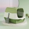 Large Capacity Fully Enclosed Cat Litter Box - Anti-Spill Sand-Leakage Plastic Cat Sandbox Sanitary Pet Toilet Bedpan for Cats