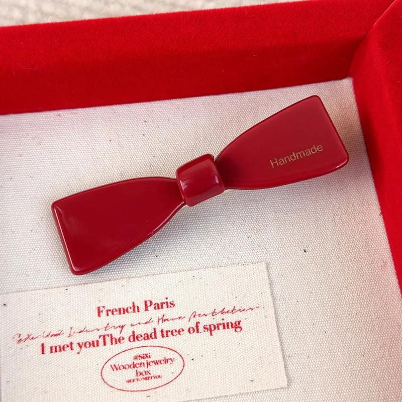 

Красные ацетатные заколки-банты для волос, заколки-крабы для волос в виде сердечек, заколки-зажимы для челки для женщин, девушек, заколки для волос, новогодние аксессуары для волос, ретро, новые