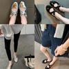 Spot Sheepskin Version~ Grape Mother Same Cross-strap Silver Round Head Mary Jane Women's Shoes Light Mouth Flat Sole Shoes