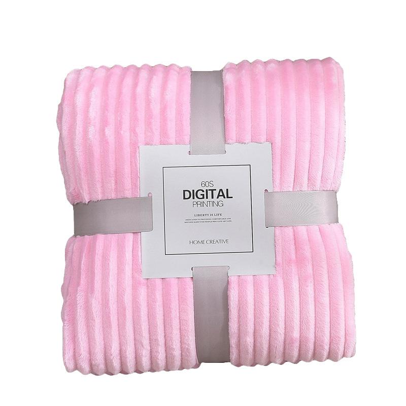 1PC Winter Home Thick Blanket Wide Striped Super Warm Small Sofa Bedding Blanket Flannel Throw Rug