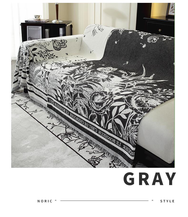 Pastoral Chenille Sofa Cover: Thick, Full-Coverage, Anti-Scratch Slipcover for All Seasons