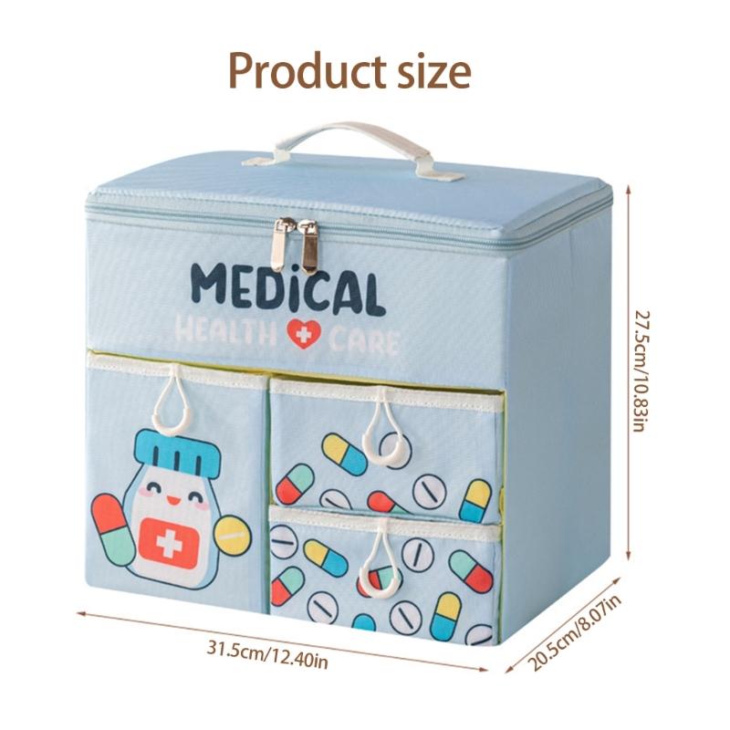 Portable Hand Carry Medicine Storage Box Foldable Multiple Drawer Compartment for Organized Home Use