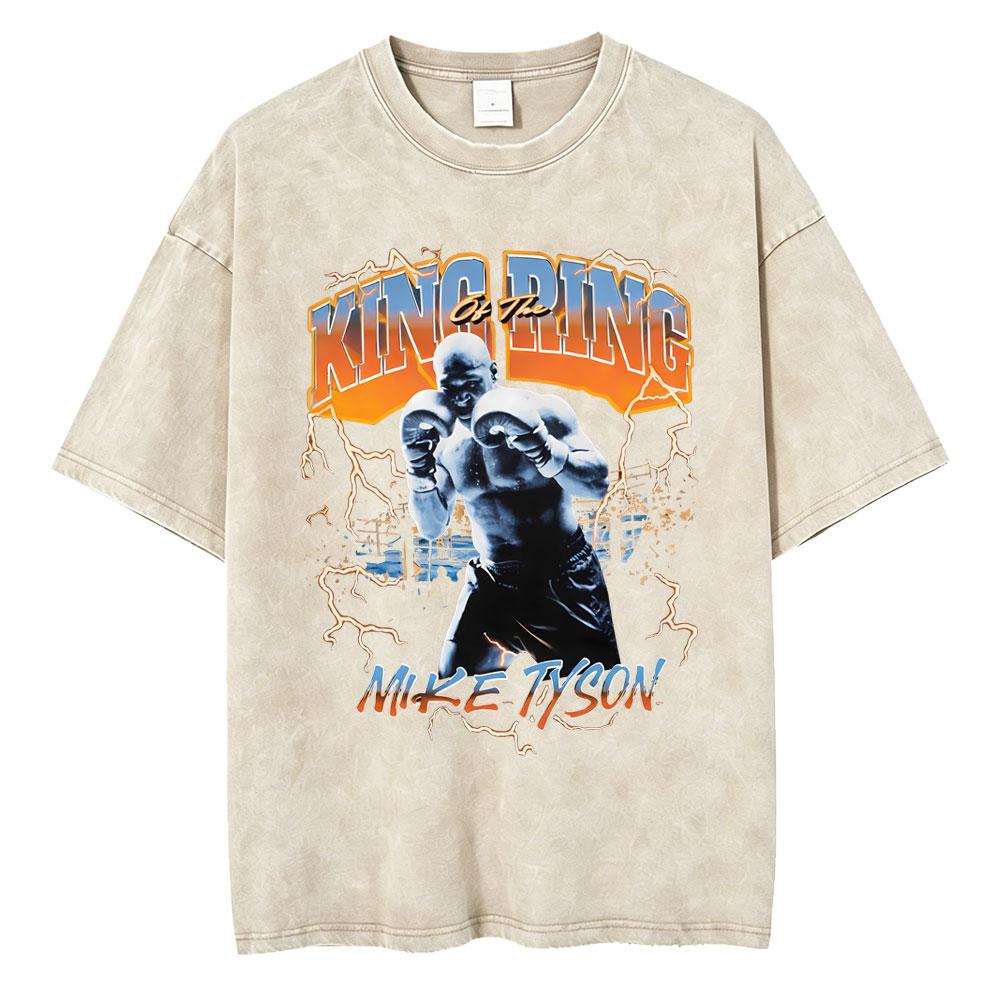 Gewaschenes Vintage Mike Tyson Prime Merch T-Shirt Herrenkleidung Hip Hop Gothic Rock T-Shirt Herren Fitnessstudio Übergroße T-Shirts Oberteile