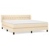 3126506 vidaXL Lit à sommier tapissier avec matelas Crème 180x200 cm Tissu