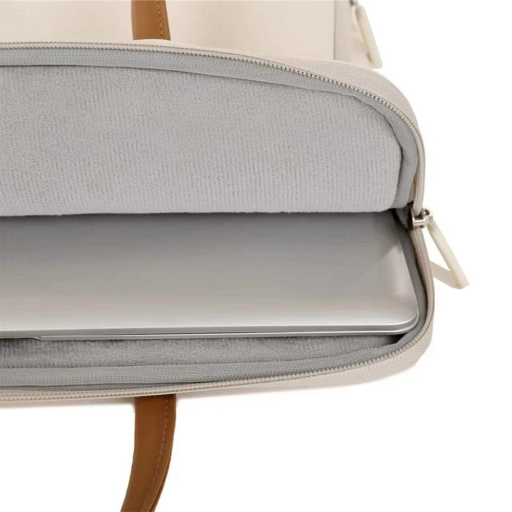 14-16inch Laptop Handbag Large Capacity Solid Color Tablet Sleeve Case Shockproof Waterproof Tablet Protective Pouch Travel