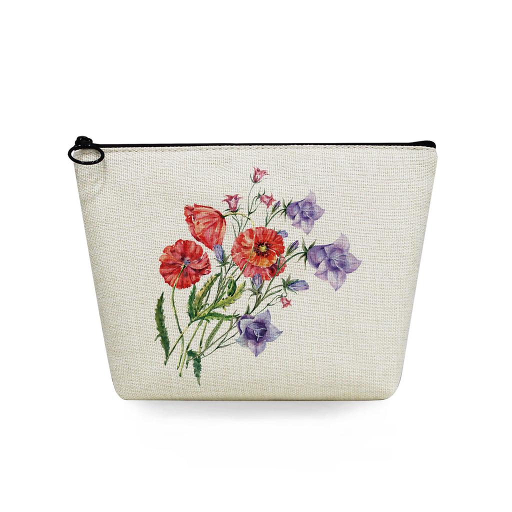 Women Flower Print Cosmetic Bag Toiletries Organize Travel Storage Case 6781