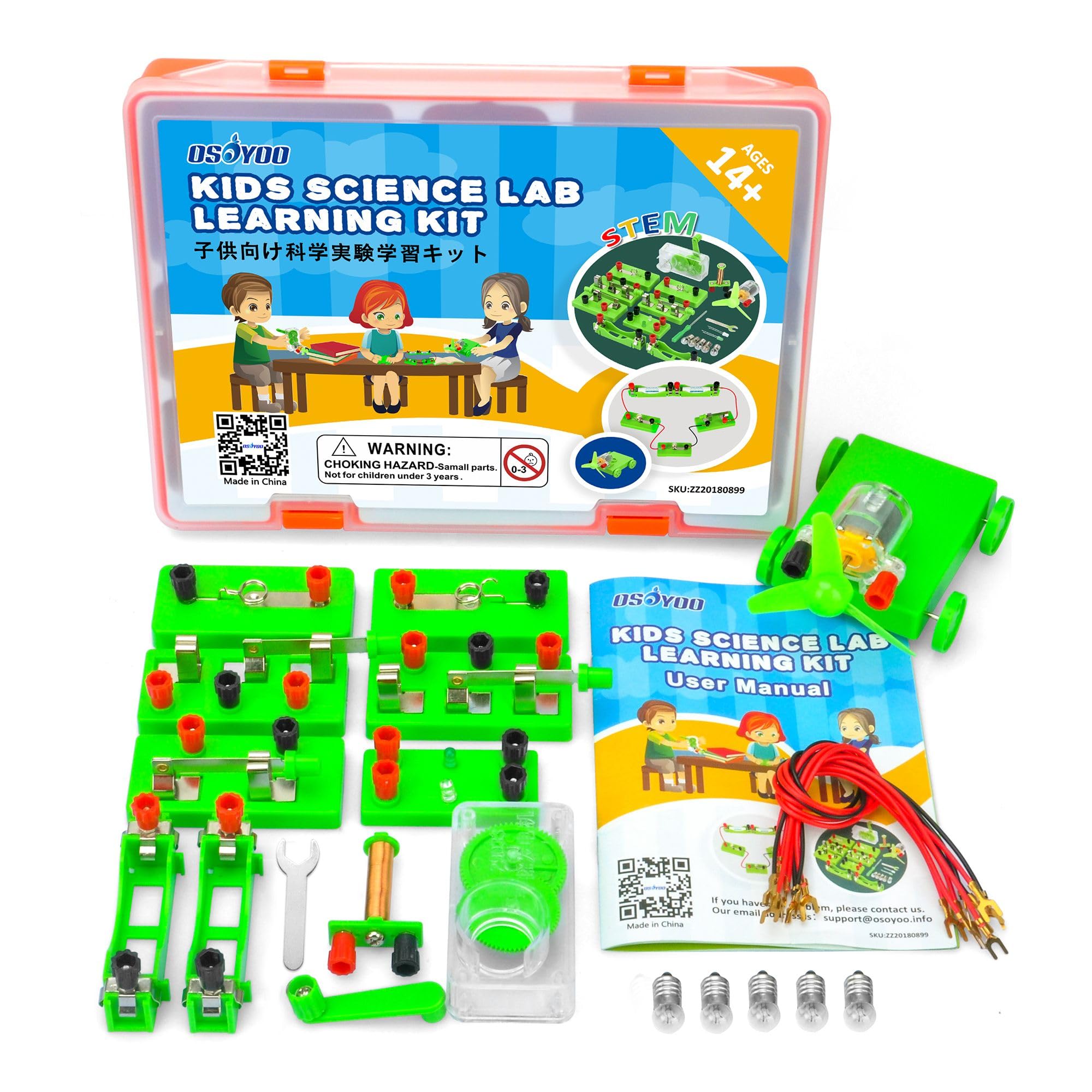 

OSOYOO Science Electrical Circuit Experiment Learning Kit with Illustrated Manual (for Elementary School Students)