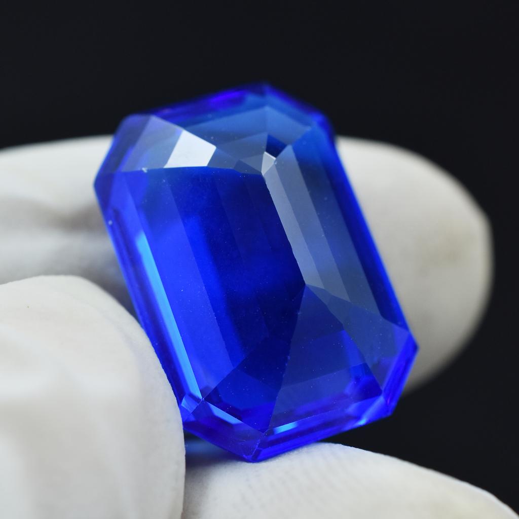 Blue Sapphire Emerald Cut CERTIFIED 19.85 Ct Natural Beautiful Loose Gemstone AR-1009