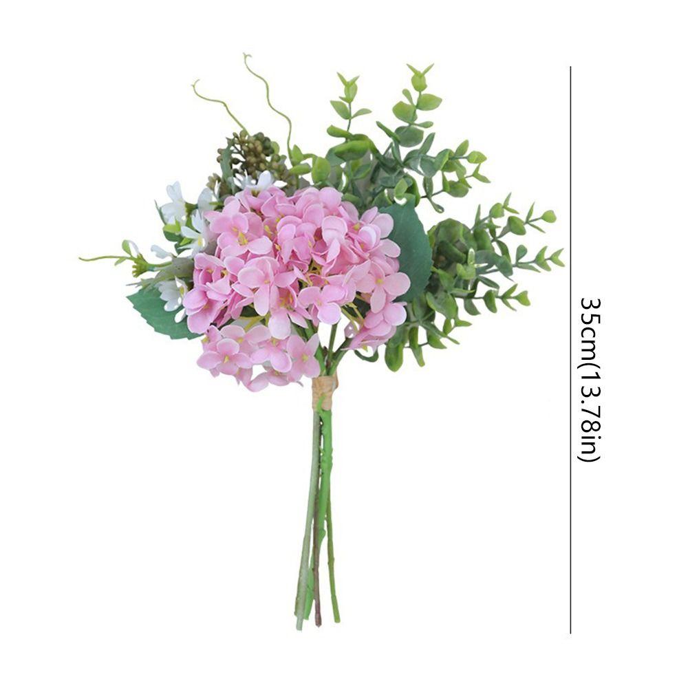 Bouquet d'Hortensias Artificiels de Luxe Eucalyptus Fleur Fausse Réaliste en Plastique Élégantes Fleurs d'Hortensias Décor de Table Maison Hôtel