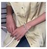 Korean Style Adjustable Freshwater Pearl & Zircon Beaded Coin Bracelet