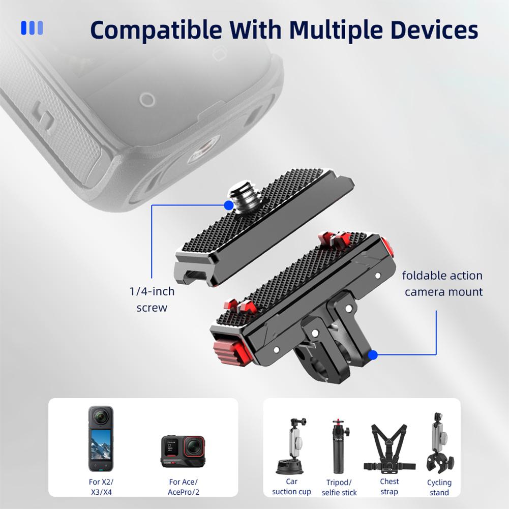 For Insta360 Ace Pro 2 Quick Release Magnetic Mount 1/4 Thread 2-Prong Mount Action Camera Tripod Adapter For Insta360 Ace Pro