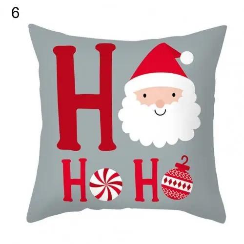 Christmas Themed Throw Pillow Cover With Short Plush Print For Living Room Decoration Cushion Cover Pillow Covers Decorative