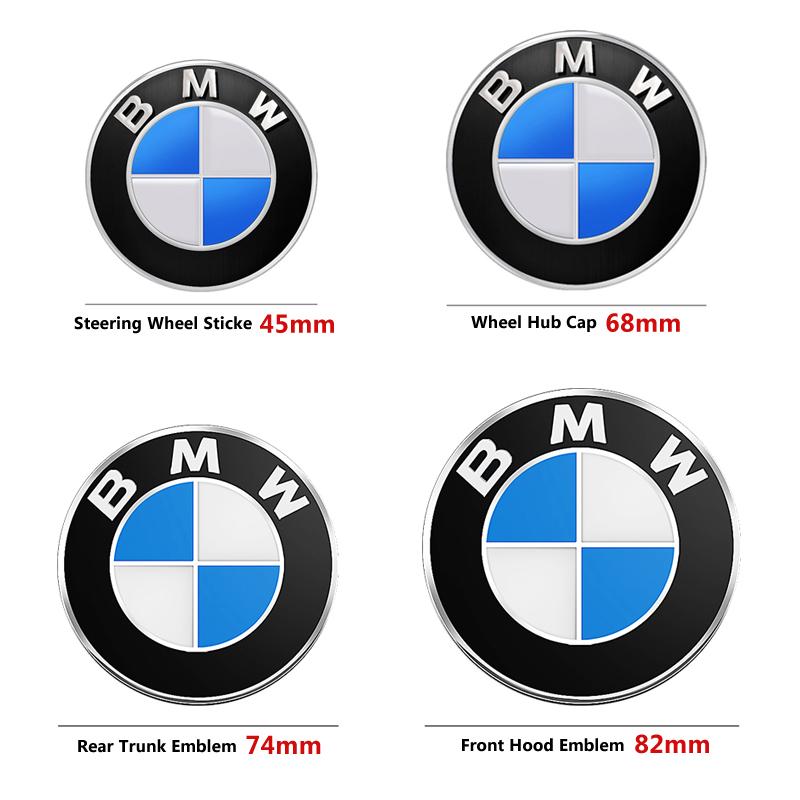 For BMW E39 E46 E90 E91 F30 F31 G20 E39 E60 E61 F10 F11 G30 G31 G60 F01 Valve 45/74/82mm Car Front Hood Emblem Rear Trunk Badge SU5
