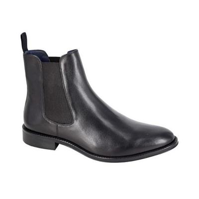 Mens Plain Leather Ankle Boots