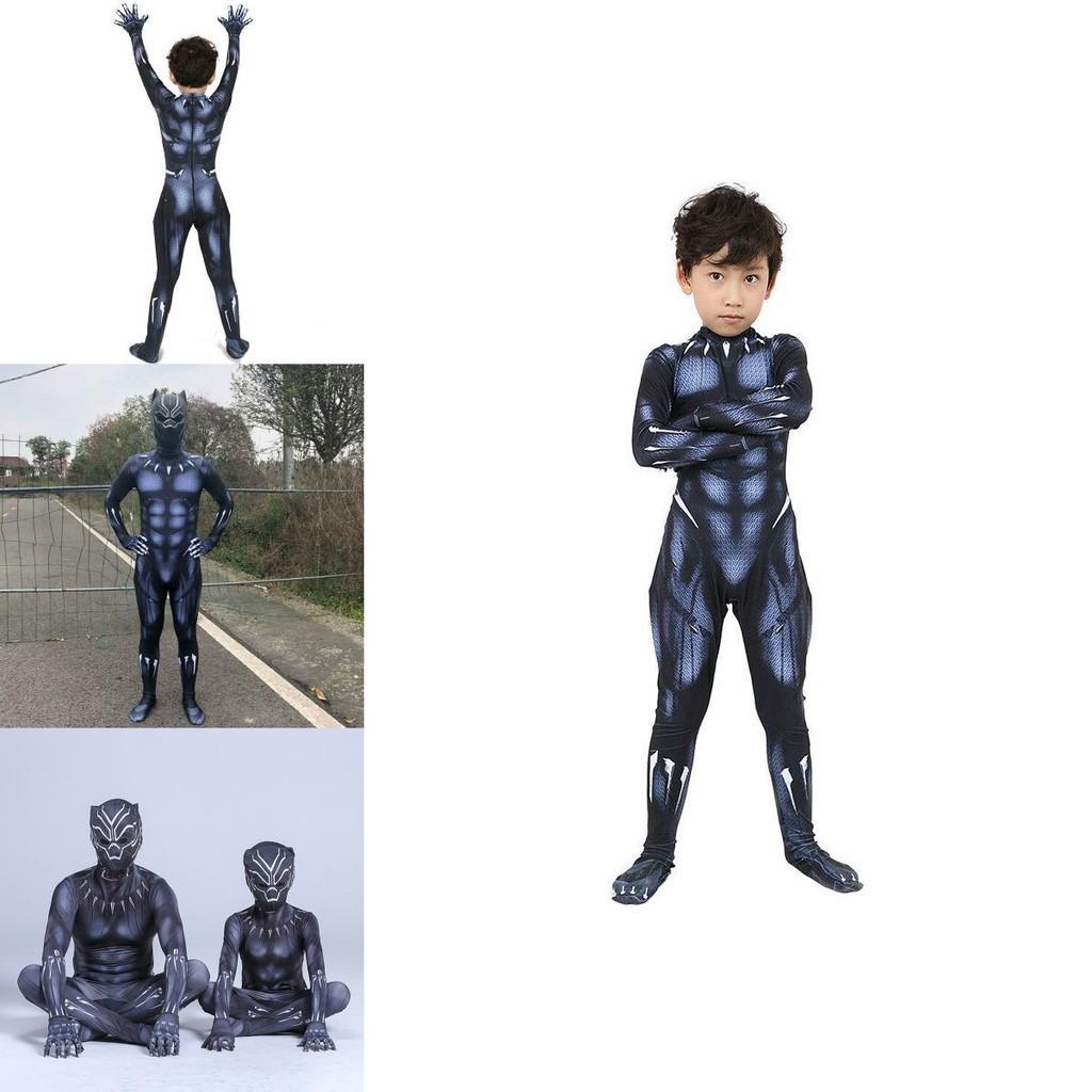 Macacão Cosplay de Super-Herói Pantera Negra de Qualidade Premium Para Adultos e Crianças