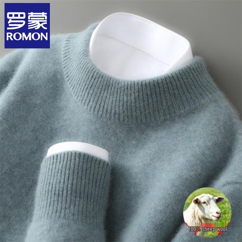 ROMON Men's Pure Wool Half-High Neck Sweater
