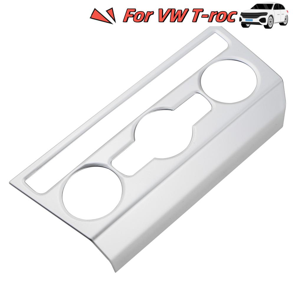 Car Center Console AC Knob Panel Sticker Cover Trim for Volkswagen VW T-ROC Troc 2018 - 2023 Stainless Steel Accessories