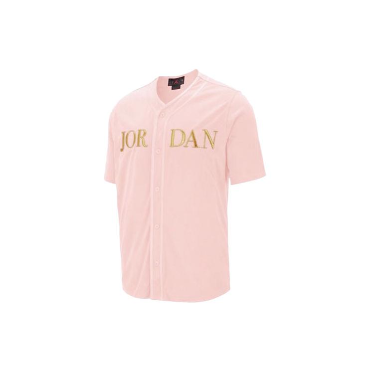 Jordan Remastered Baseball Jerseys Men's Pink Gold V Neck Moderate Straight Fit AT9823-623
