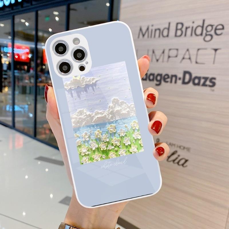 Husă de Telefon Pictură Artă 3D Pentru IPhone 14 13 12 11 Pro Max X XR XS 8 7 Plus Husă Colorată din Sticlă Lichidă