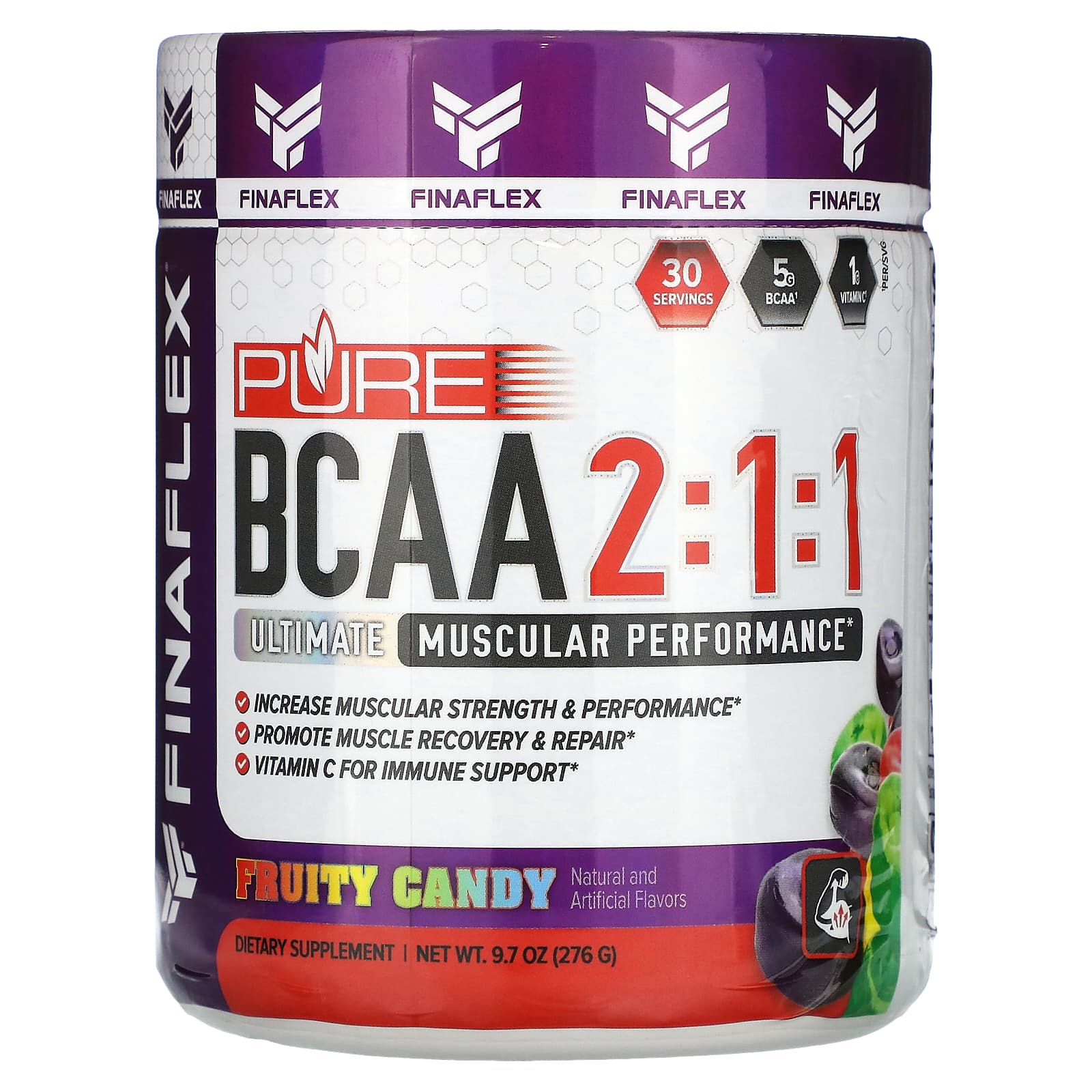 

Pure Bcaa 2:1:1, Fruity Candy, 276G(9.7Oz)