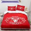 3pcs Duvet Cover Set (1*Duvet Cover + 2*Pillowcase, Without Core), Manchester United F.C Print Soft All‑Season Bedding Set, Home Bedroom Decor Gift